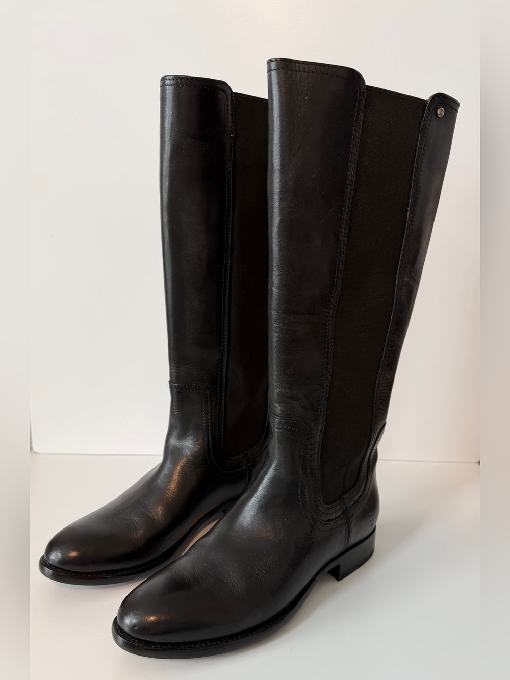 Frye Lindsay Gore Tall Black Leather Riding Boots – Size 7